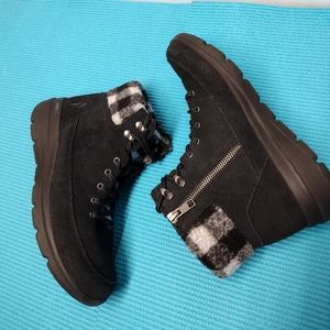 Skechers Black and White Ankle Boots